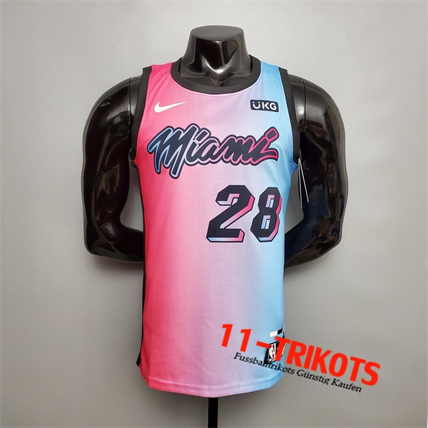 Neues Miami Heat (Iguodala #28) NBA Trikots Rosa/Blau Gradient Color City Edition