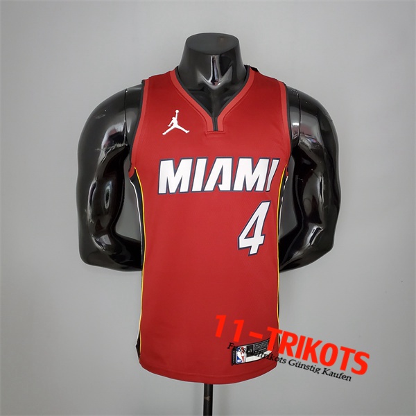 Neues Miami Heat (Oladipo #4) NBA Trikots Rotwein