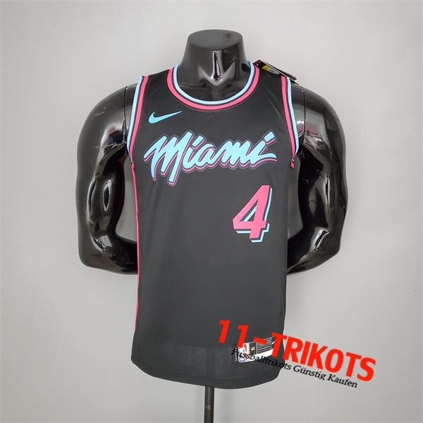 Miami Heat (Oladipo #4) NBA Trikots Schwarz Encolure Ronde
