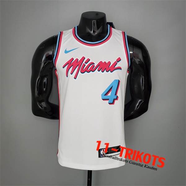 Miami Heat (Oladipo #4) NBA Trikots Weiß Encolure Ronde