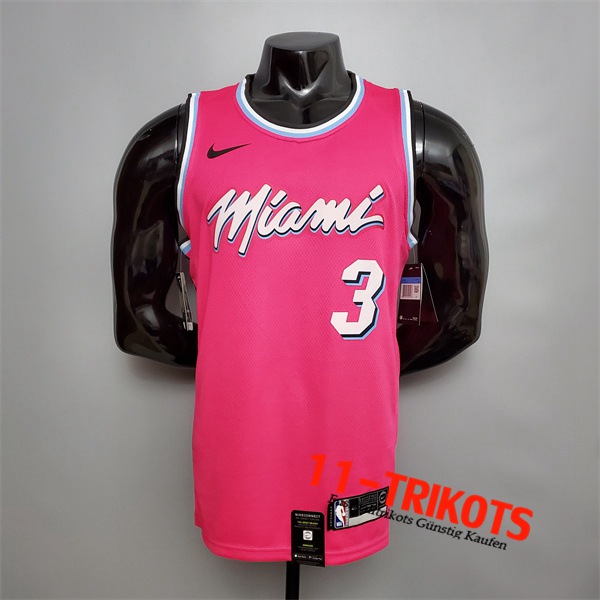 Miami Heat (Wade #3) NBA Trikots Rosa Encolure Ronde