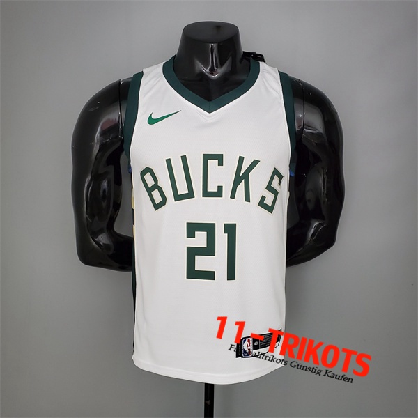 Milwaukee Bucks (Holidoay #21) NBA Trikots 2021 Heimtrikot Weiß