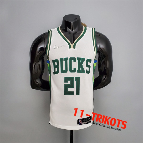 Milwaukee Bucks (Holiday #21) NBA Trikots 2022 Weiß