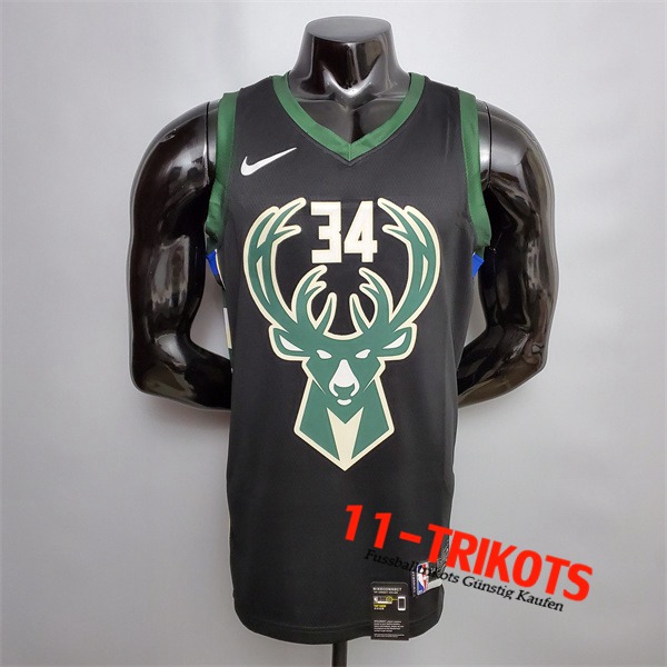 Milwaukee Bucks (Antetokounmpo #34) NBA Trikots Schwarz