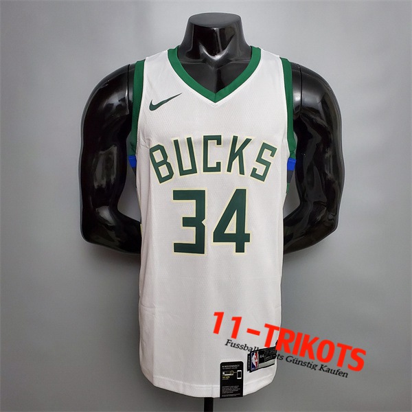 Milwaukee Bucks (Antetokounmpo #34) NBA Trikots Weiß