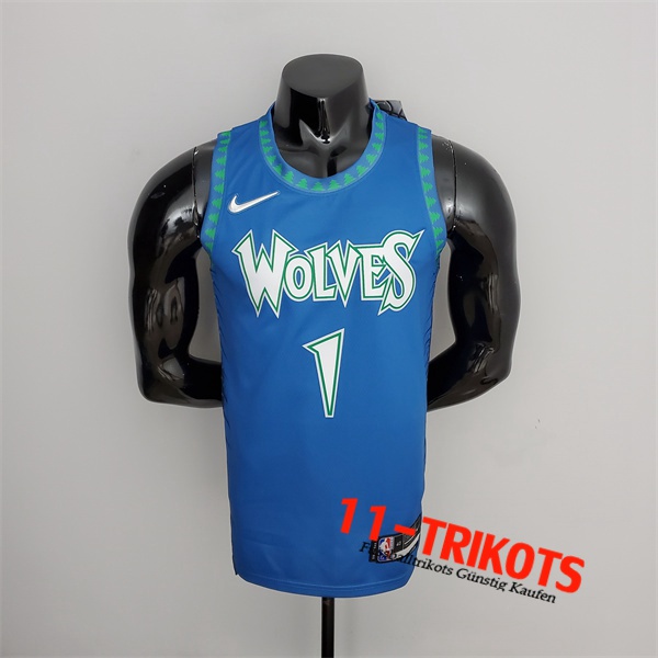 Minnesota Timberwolves (Edwards #1) NBA Trikots Blau 75th Anniversary City Edition