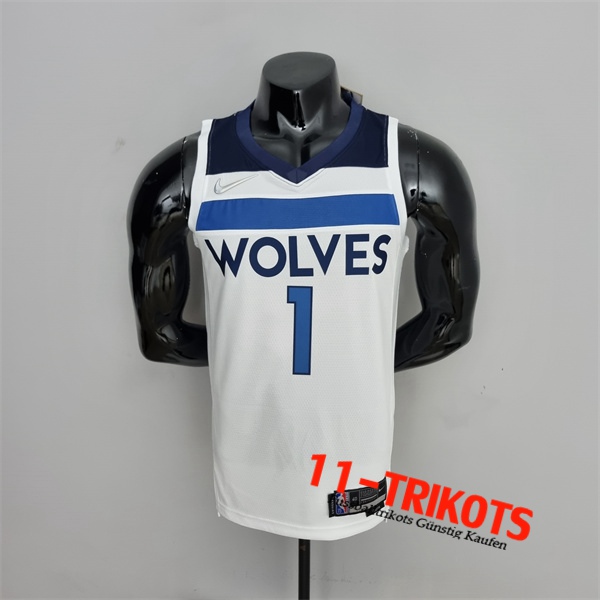 Minnesota Timberwolves (Edwards #1) NBA Trikots Weiß 75th Anniversary