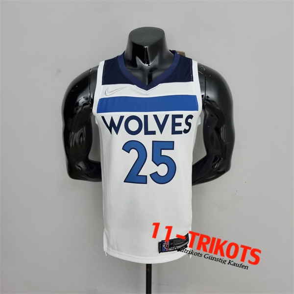 Minnesota Timberwolves (Rosa #25) NBA Trikots Weiß Royal 75th Anniversary