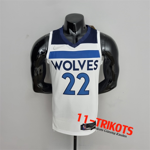 Minnesota Timberwolves (Wiggins #22) NBA Trikots Weiß Royal 75th Anniversary