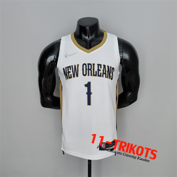 New Orleans Pelicans (Williams #1) NBA Trikots Weiß 75th Anniversary