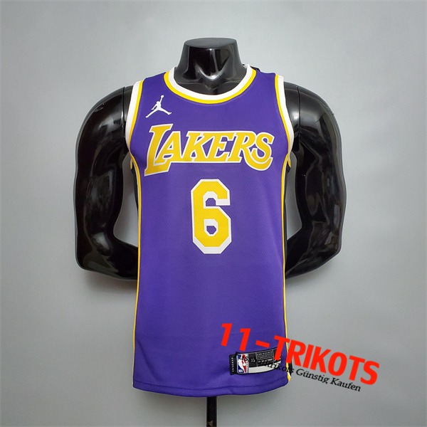 Los Angeles Lakers (James #6) NBA Trikots Violett Theme Encolure Ronde