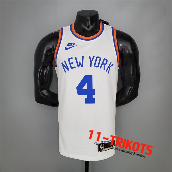 New York Knicks (Rosa #4) NBA Trikots Weiß 75th Anniversary