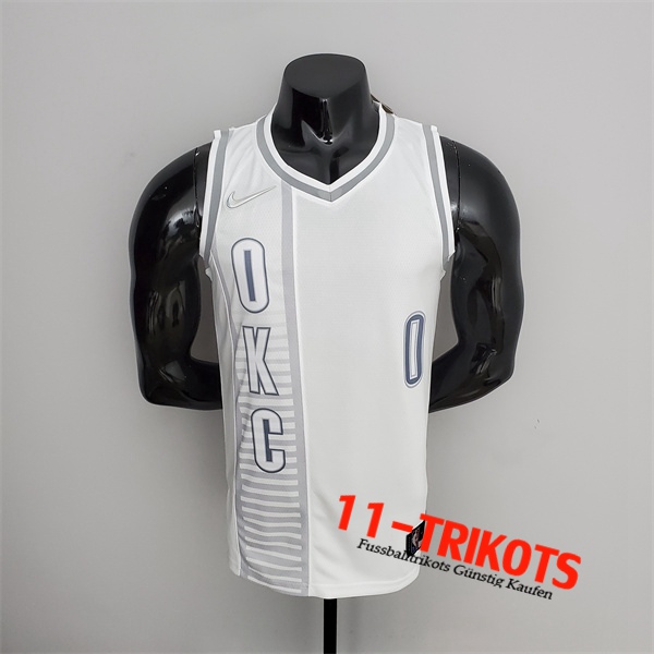 Oklahoma City Thunder (Westbrook #0) NBA Trikots Weiß 75th Anniversary City Edition