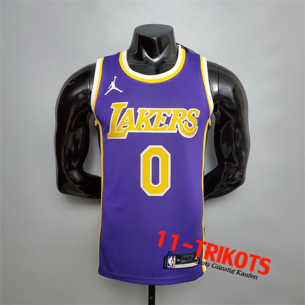 Neues Los Angeles Lakers (Young #0) NBA Trikots Violett Theme Encolure Ronde