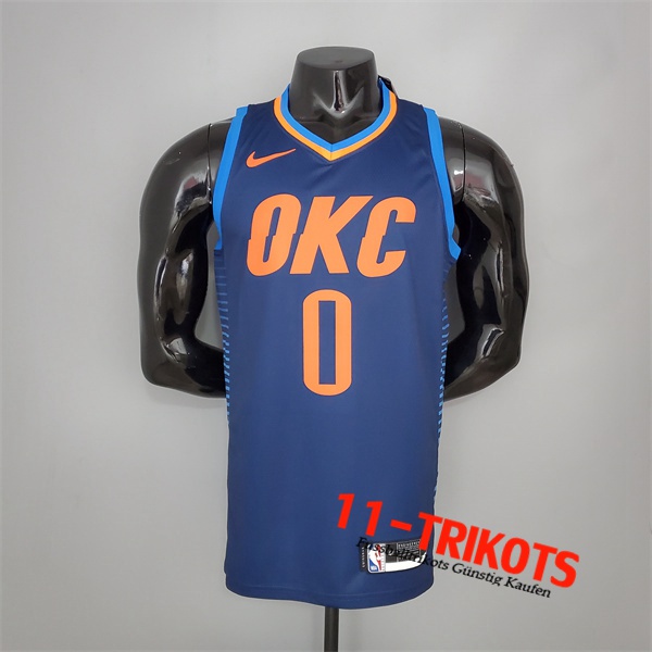 Oklahoma City Thunder (Westbrook #0) NBA Trikots Blau Stripes