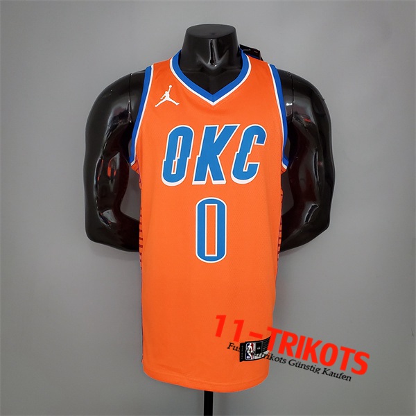 Oklahoma City Thunder (Westbrook #0) NBA Trikots Orange Jordan