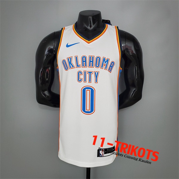 Oklahoma City Thunder (Westbrook #0) NBA Trikots Weiß