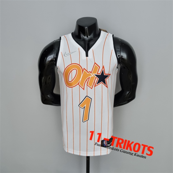 Orlando Magic (McGrady #1) NBA Trikots Weiß/Orange 75th Anniversary