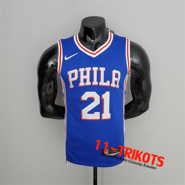 Philadelphia 76ers (Embiid #21) NBA Trikots Blau 75th Anniversary