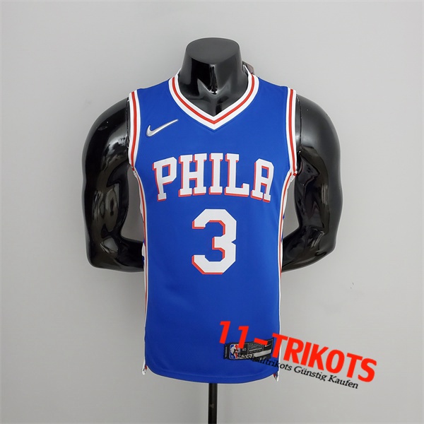 Philadelphia 76ers (Iverson #3) NBA Trikots Blau 75th Anniversary