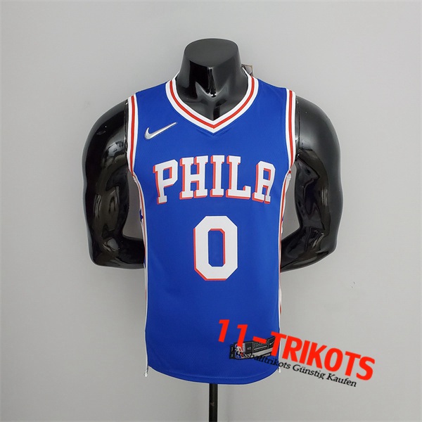 Philadelphia 76ers (Maxey #0) NBA Trikots Blau 75th Anniversary
