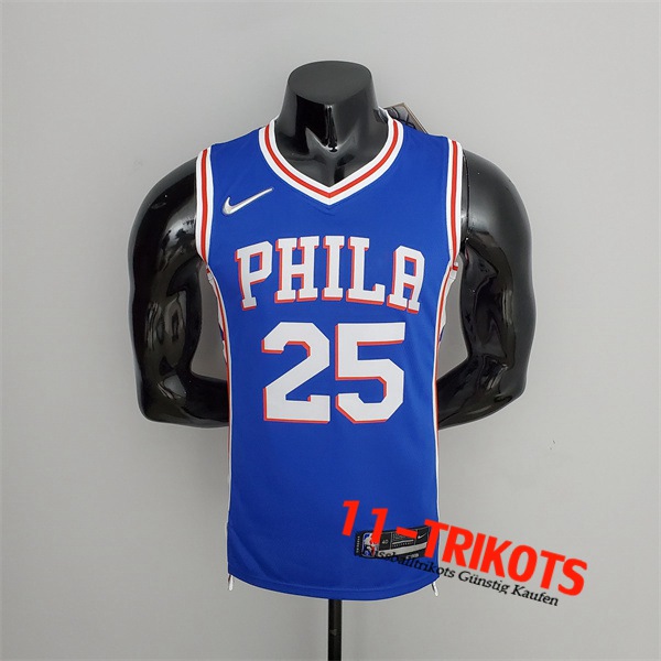 Philadelphia 76ers (Simmons #25) NBA Trikots Blau 75th Anniversary