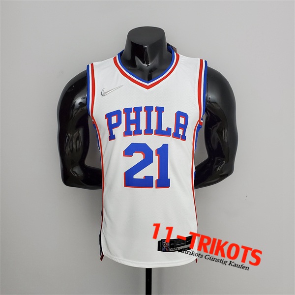 Philadelphia 76ers (Embiid #21) NBA Trikots Weiß 75th Anniversary