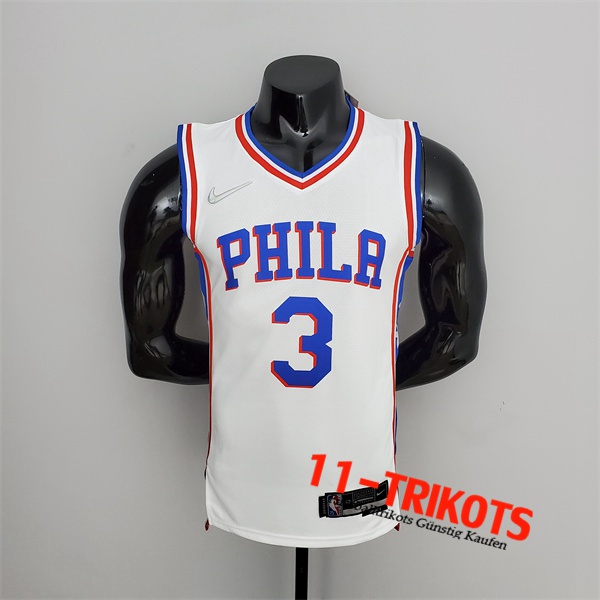 Philadelphia 76ers (Iverson #3) NBA Trikots Weiß 75th Anniversary