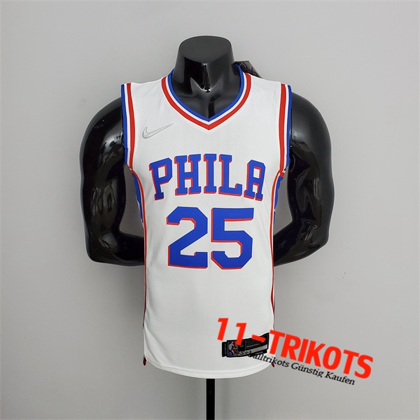 Philadelphia 76ers (Simmons #25) NBA Trikots Weiß 75th Anniversary