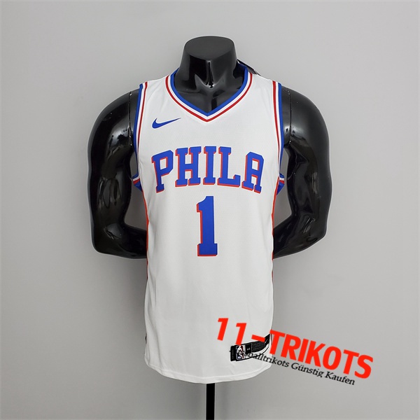 Philadelphia 76ers (Harden #1) NBA Trikots Weiß V-collerette