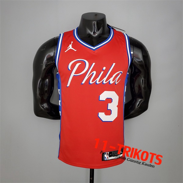 Philadelphia 76ers (Iverson #3) NBA Trikots 2021 Rot Jordan Themed