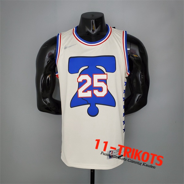 Philadelphia 76ers (Simmons #25) NBA Trikots 2021 Beige Bonus Edition