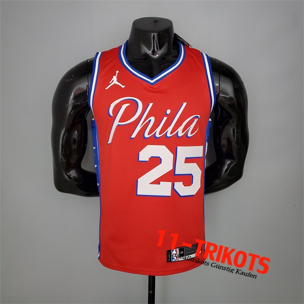 Philadelphia 76ers (Simmons #25) NBA Trikots 2021 Rot Jordan Themed