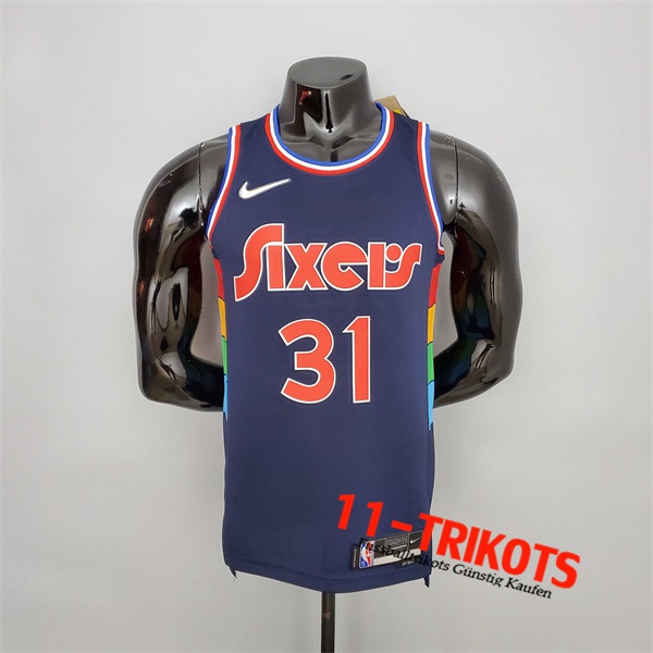 Philadelphia 76ers (Curry #31) NBA Trikots 2022 Blau Royal