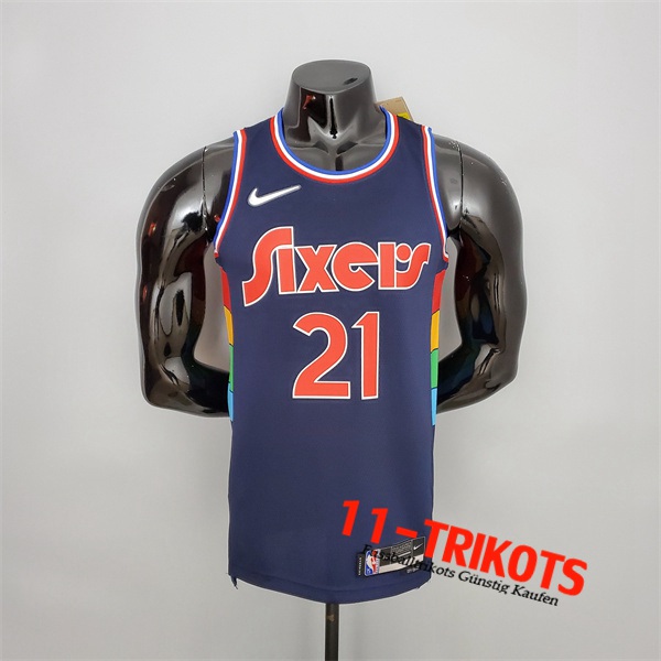 Philadelphia 76ers (Embiid #21) NBA Trikots 2022 Blau Royal