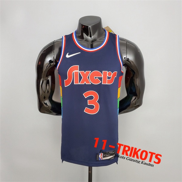 Philadelphia 76ers (Iverson #3) NBA Trikots 2022 Blau Royal