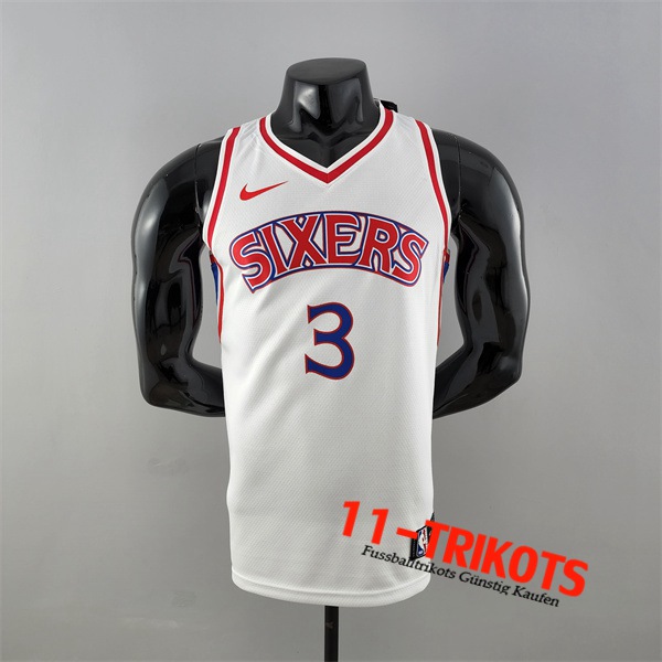 Philadelphia 76ers (Iverson #3) NBA Trikots Weiß Rookie