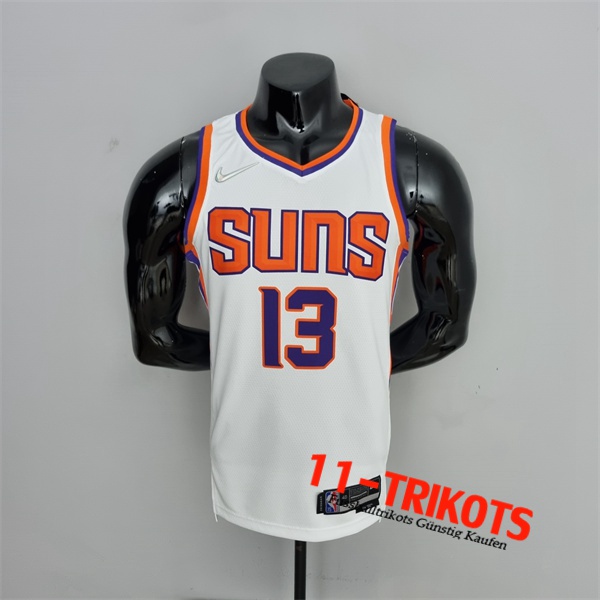 Phoenix Suns (Nash #13) NBA Trikots Weiß 75th Anniversary