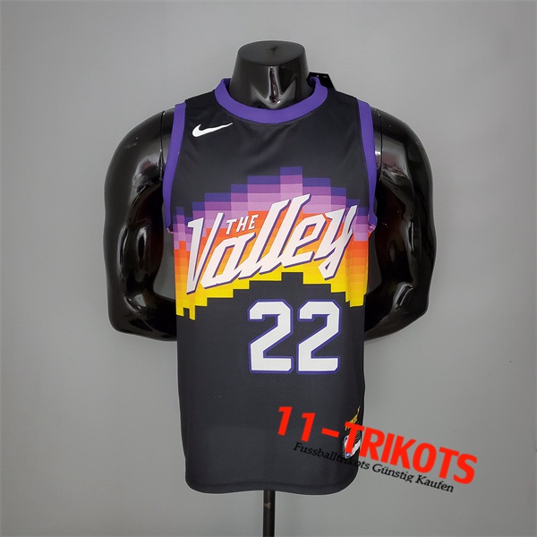 Neues Phoenix Suns (Ayton #22) NBA Trikots Schwarz City Edition