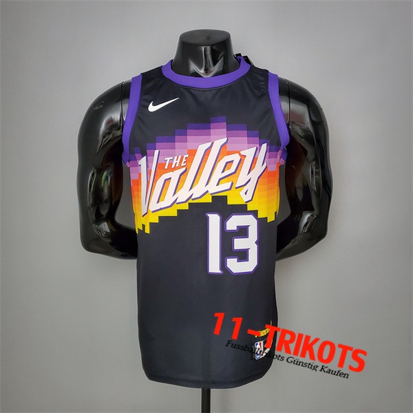 Neues Phoenix Suns (Nash #13) NBA Trikots Schwarz City Edition