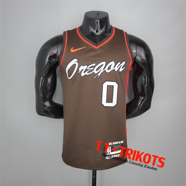 Portland Trail Blazers (Lillard #0) NBA Trikots 2021 Braun City Edition