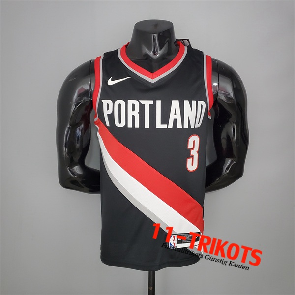 Portland Trail Blazers (Mccollum #3) NBA 2021 Heimtrikot Schwarz