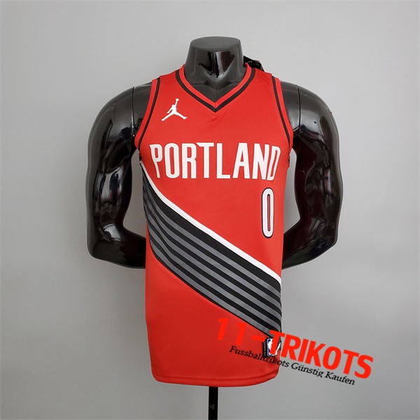 Portland Trail Blazers (Lillard #0) NBA Trikots Rot Jordan Style