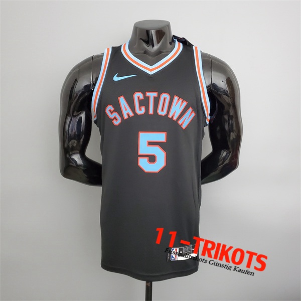 Sacramento Kings (Fox #5) NBA Trikots 2021 Schwarz City Edition