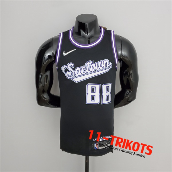 Sacramento Kings (Queta #88) NBA Trikots 2022 Season Schwarz City Edition