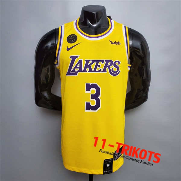 Los Angeles Lakers (Davis #3) NBA Trikots Gelb Encolure Ronde Commemorative Edition