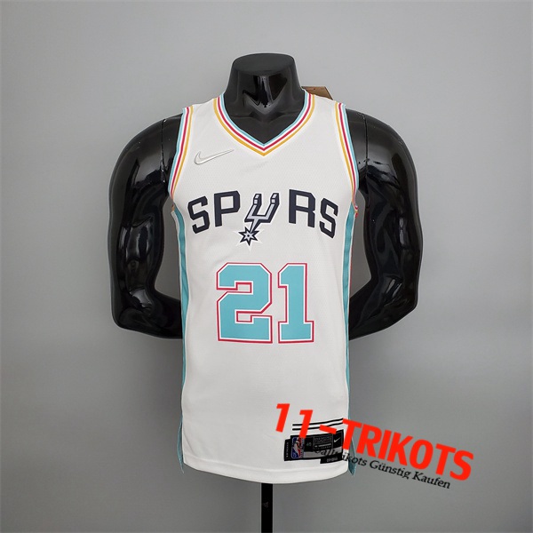 San Antonio Spurs (Duncan #21) NBA Trikots 2022 Season Weiß City Edition