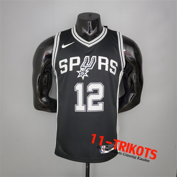 San Antonio Spurs (Aldridge #12) NBA Trikots Schwarz