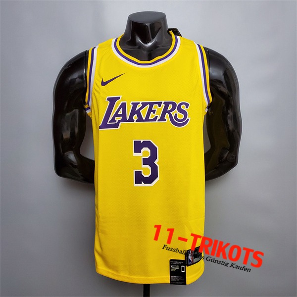 Los Angeles Lakers (Davis #3) NBA Trikots Gelb Encolure Ronde