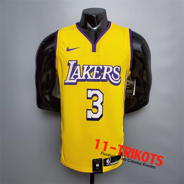 Los Angeles Lakers (Davis #3) NBA Trikots Gelb V-collerette City Edition